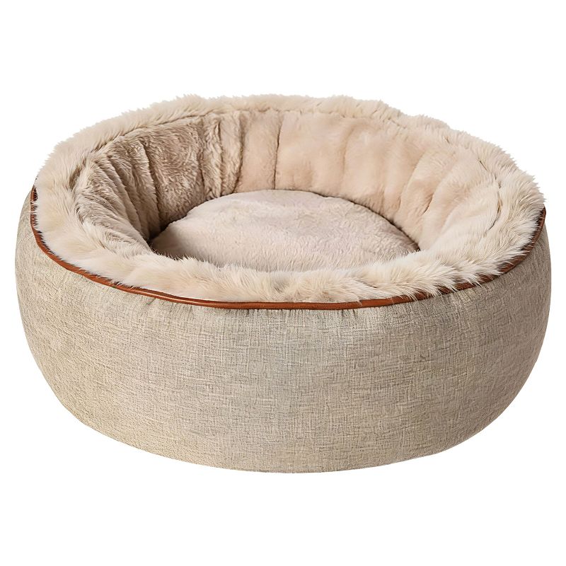 Rond anti-statisch pluchen katten-/huisdierbed
