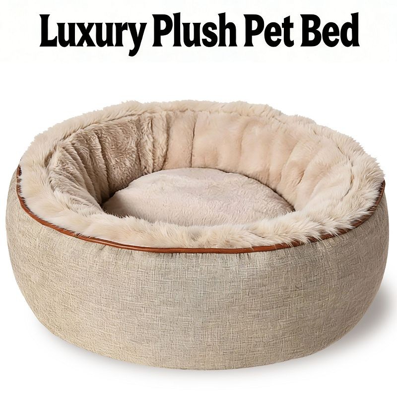 Round Anti-static Plush Cat Bed/pet Bed suppliers