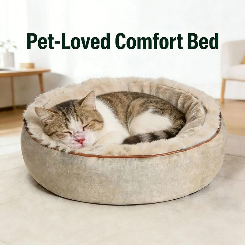 Round Anti-static Plush Cat Bed/pet Bed best