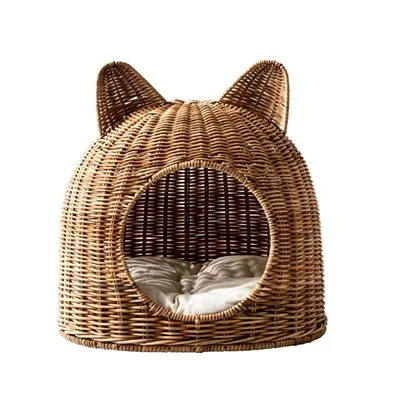 Het hele-seizoen Natuurlijk Wilgenkonijn-Hoofd Kattengrot/huisdierbed